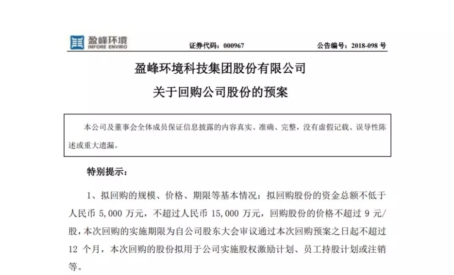 3003.com官网环境宣布回购部分公司社会公众股份